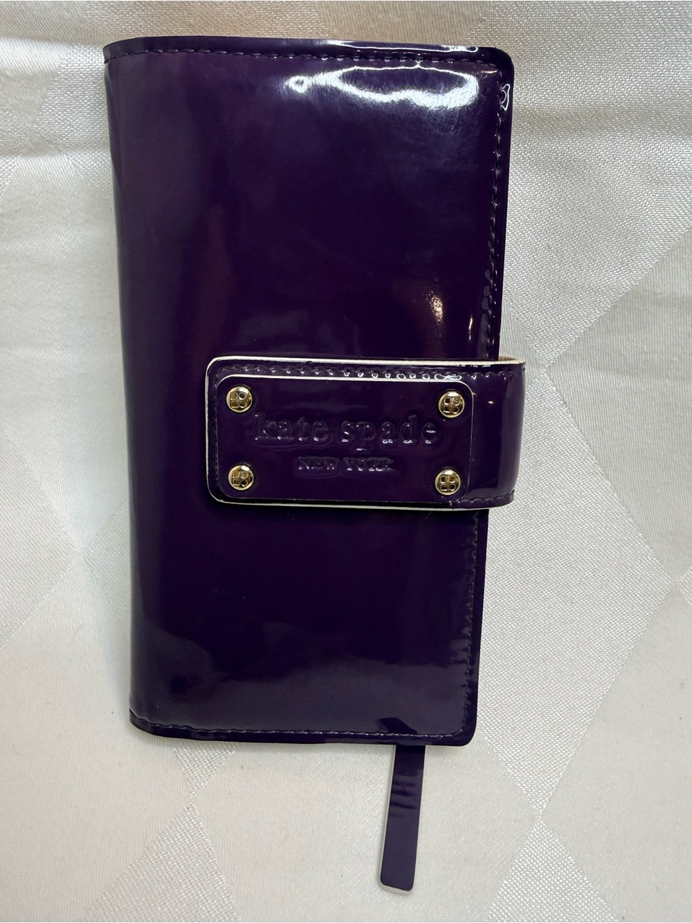 kate spade Patent Leather Purple Wallet with Gold Hardware - Picture 1 of 8